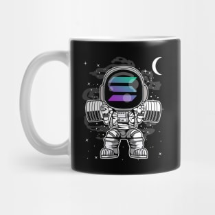 Astronaut Lifting Solana SOL Coin To The Moon Crypto Token Cryptocurrency Blockchain Wallet Birthday Gift For Men Women Kids Mug